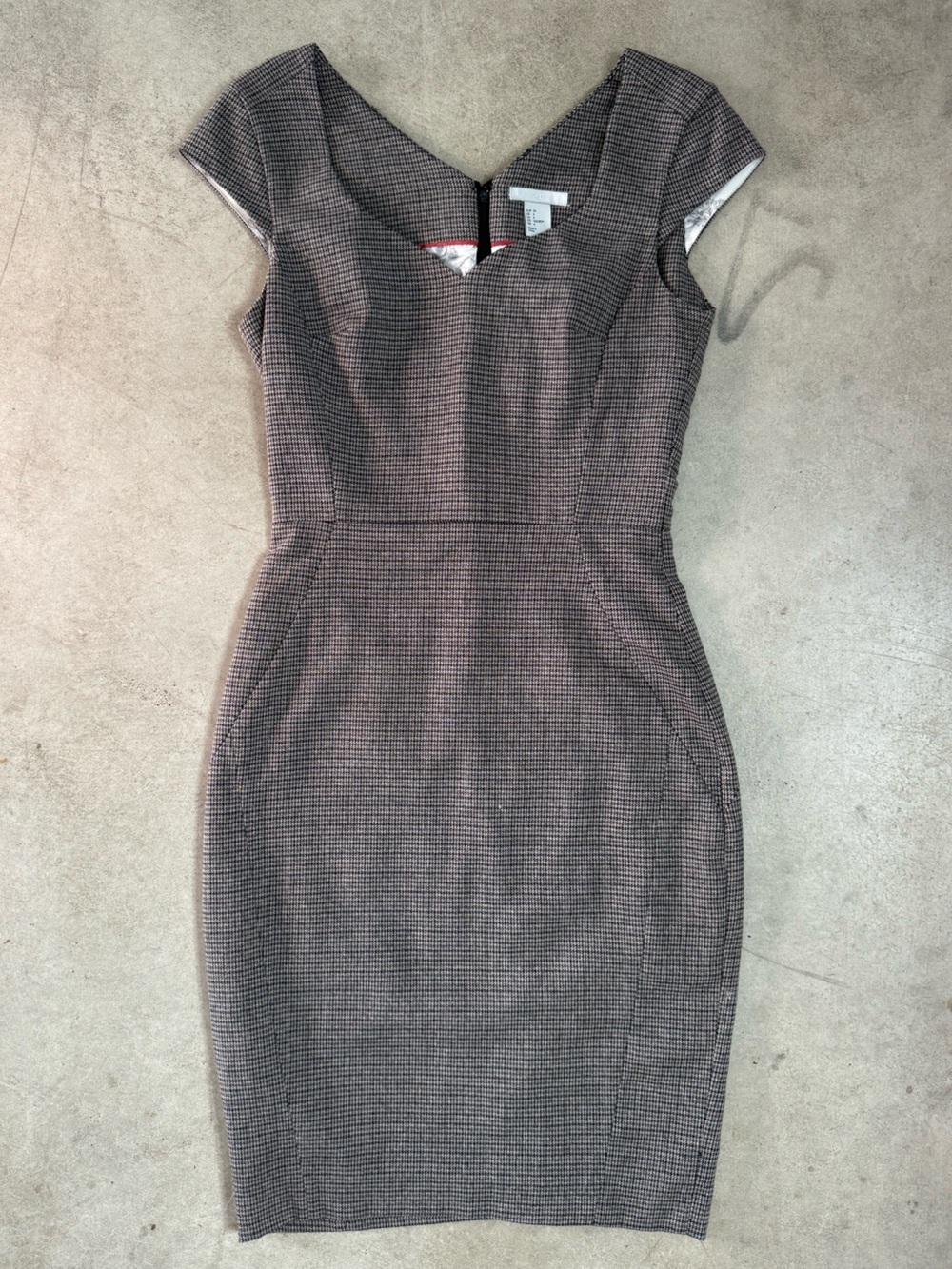 Tailored houndstooth sheath dress